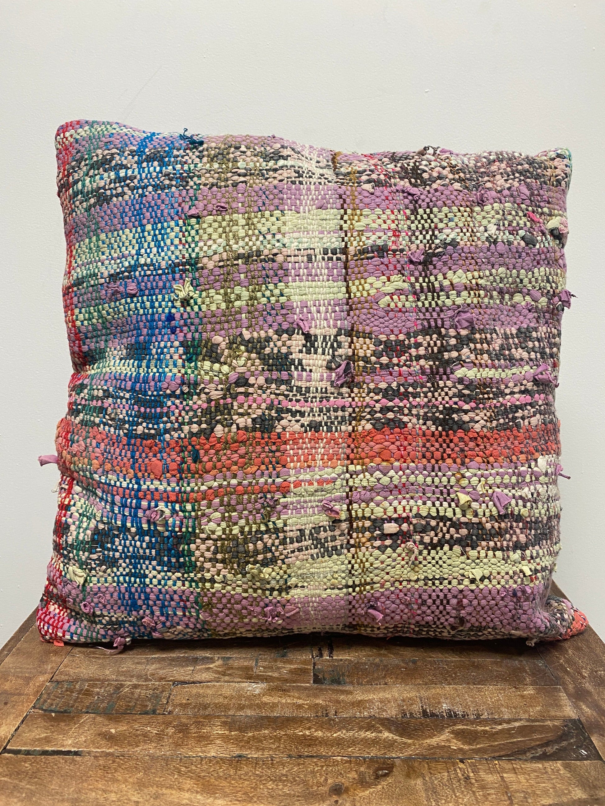 Vintage Turkish Ragrug Pillow - SPRING - Fabric Junkies