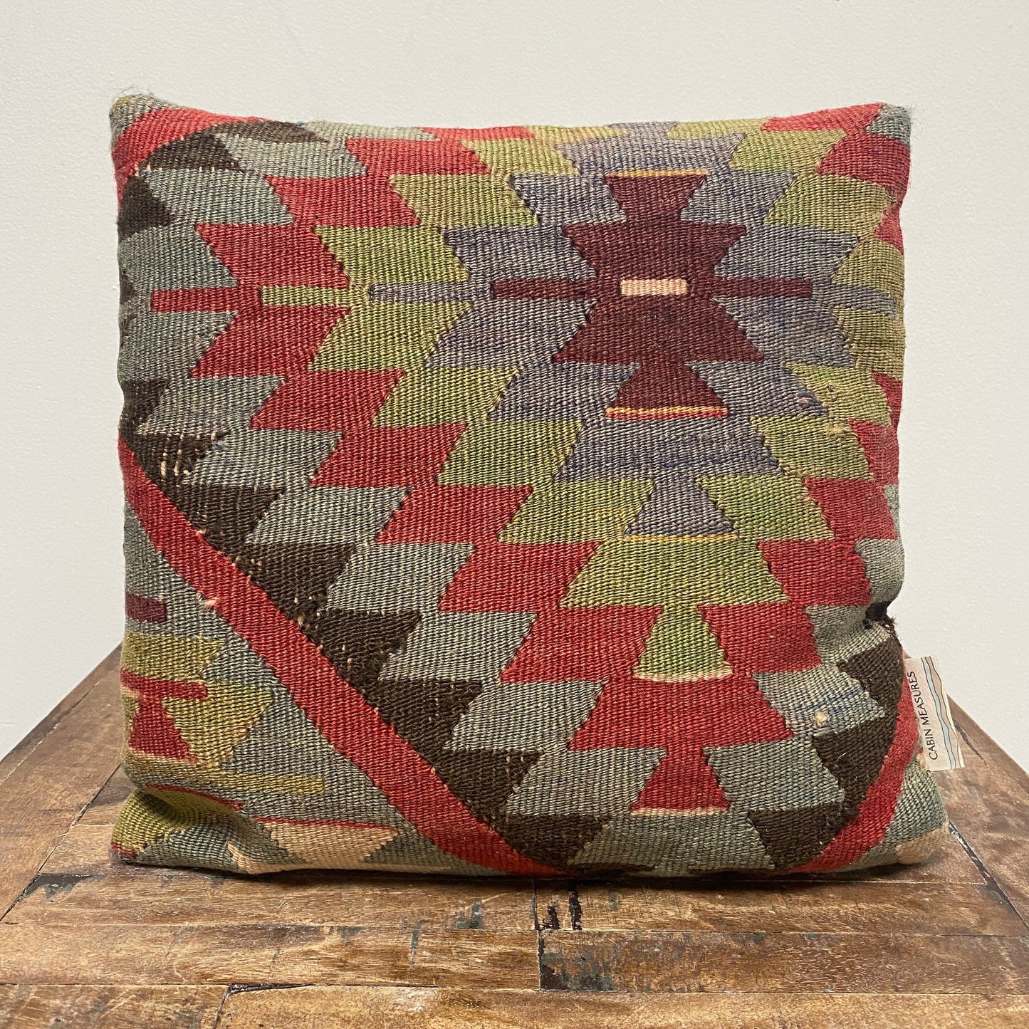 Vintage Turkish Kilim Pillow - HAPPINESS