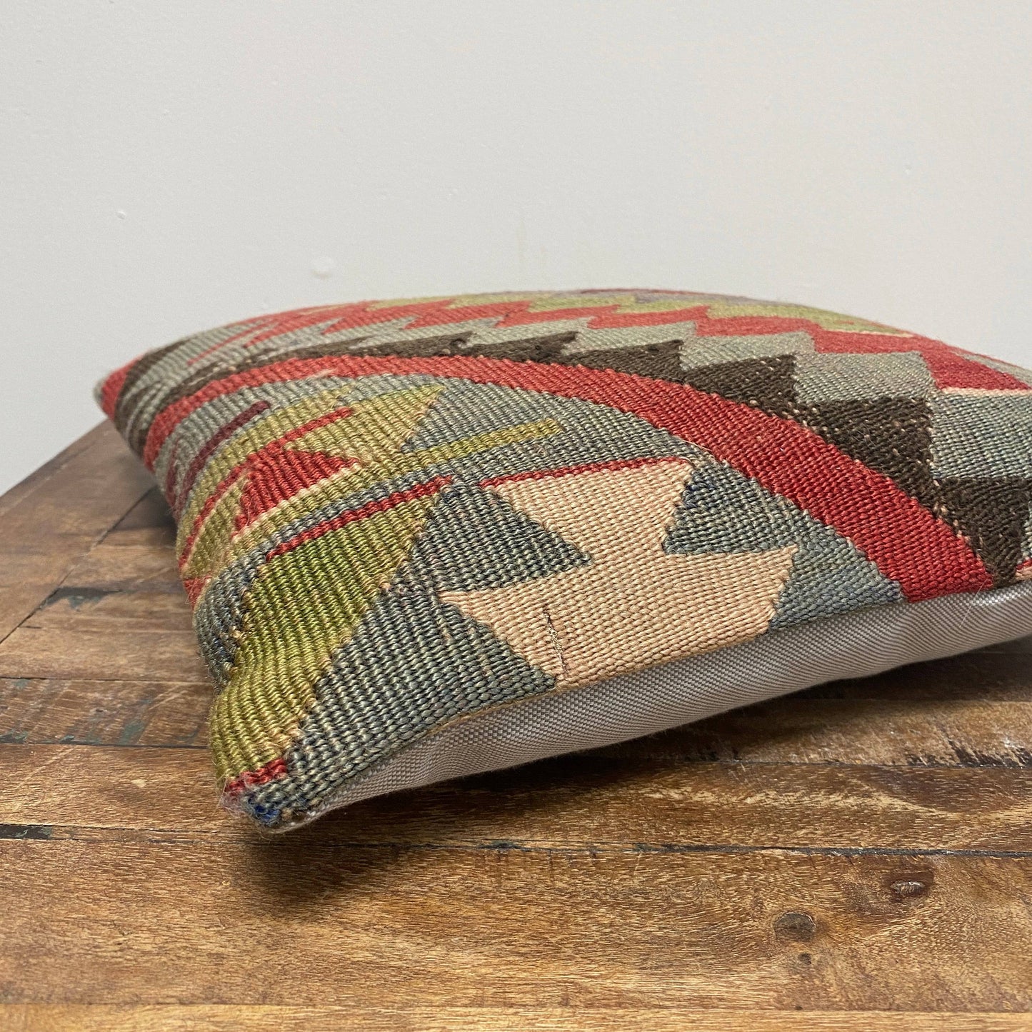 Vintage Turkish Kilim Pillow - HAPPINESS