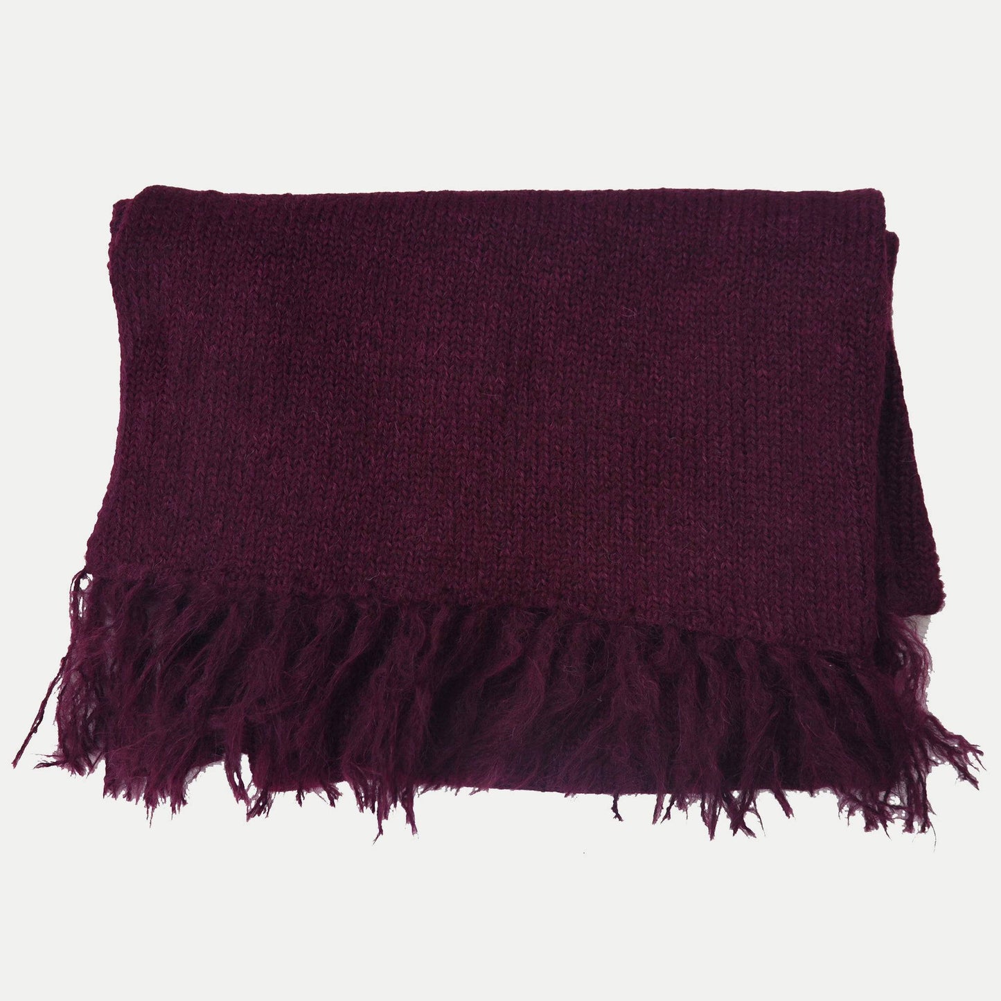 Alpaca Knit Scarf - EGGPLANT - Fabric Junkies