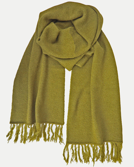 Alpaca Knit Scarf - AVOCADO - Fabric Junkies