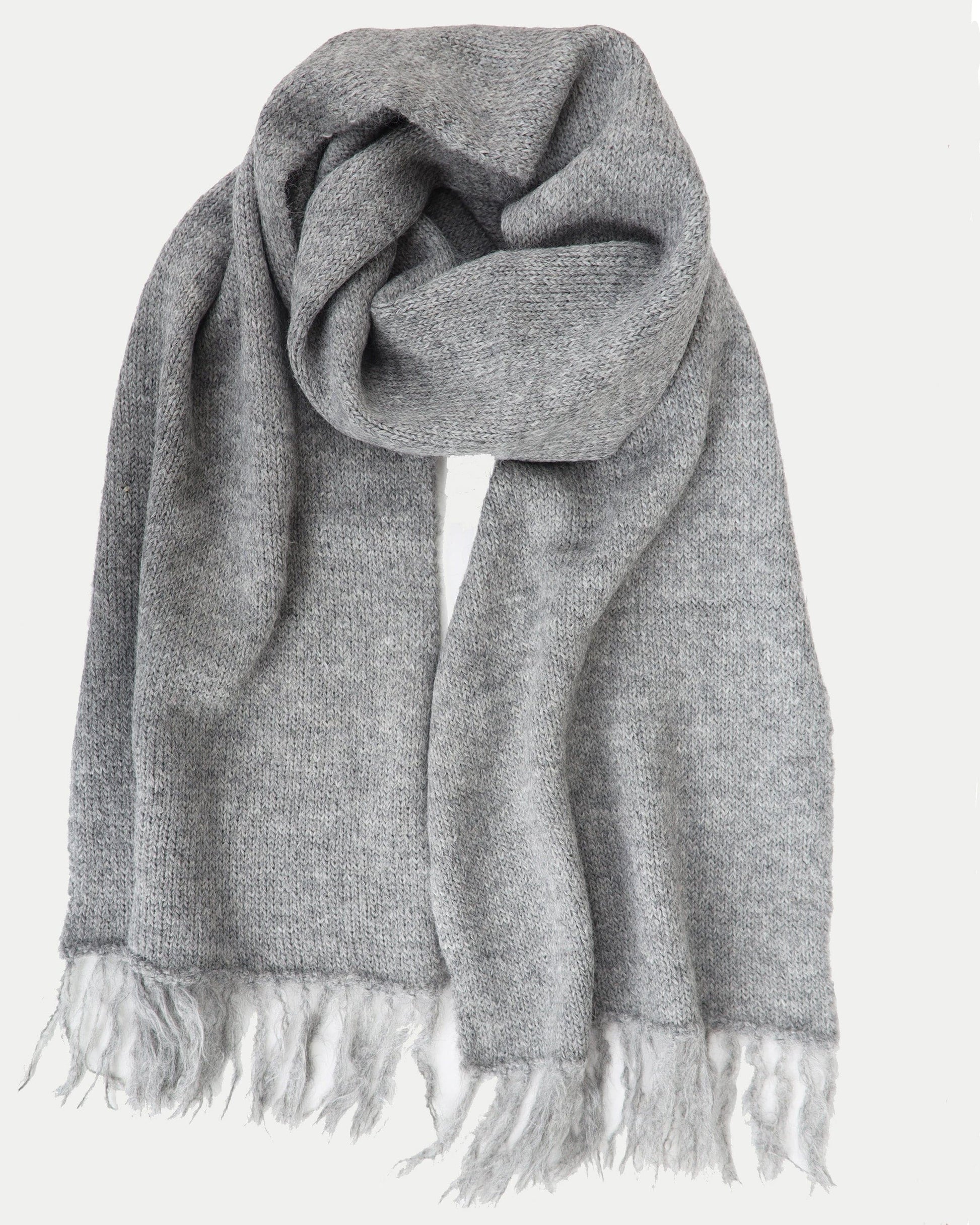 Alpaca Knit Scarf - DOVE GRAY - Fabric Junkies