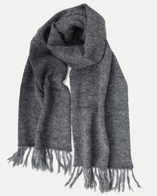 Alpaca Knit Scarf - SMOKE - Fabric Junkies