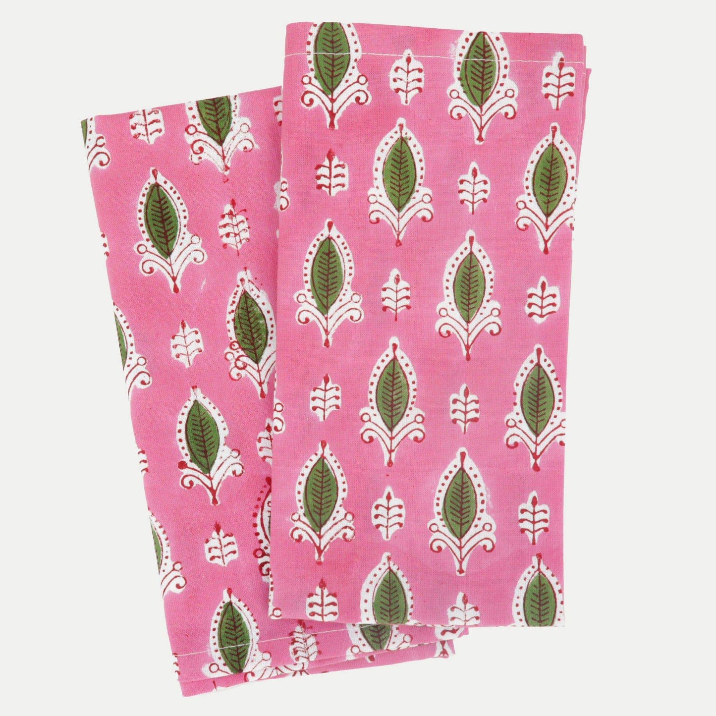 Cotton Cloth Napkin Set - BRIGHT PINK - Fabric Junkies