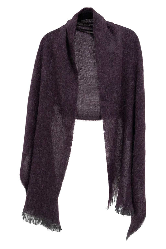 Eggplant Peruvian Alpaca Wool Wrap - Fabric Junkies