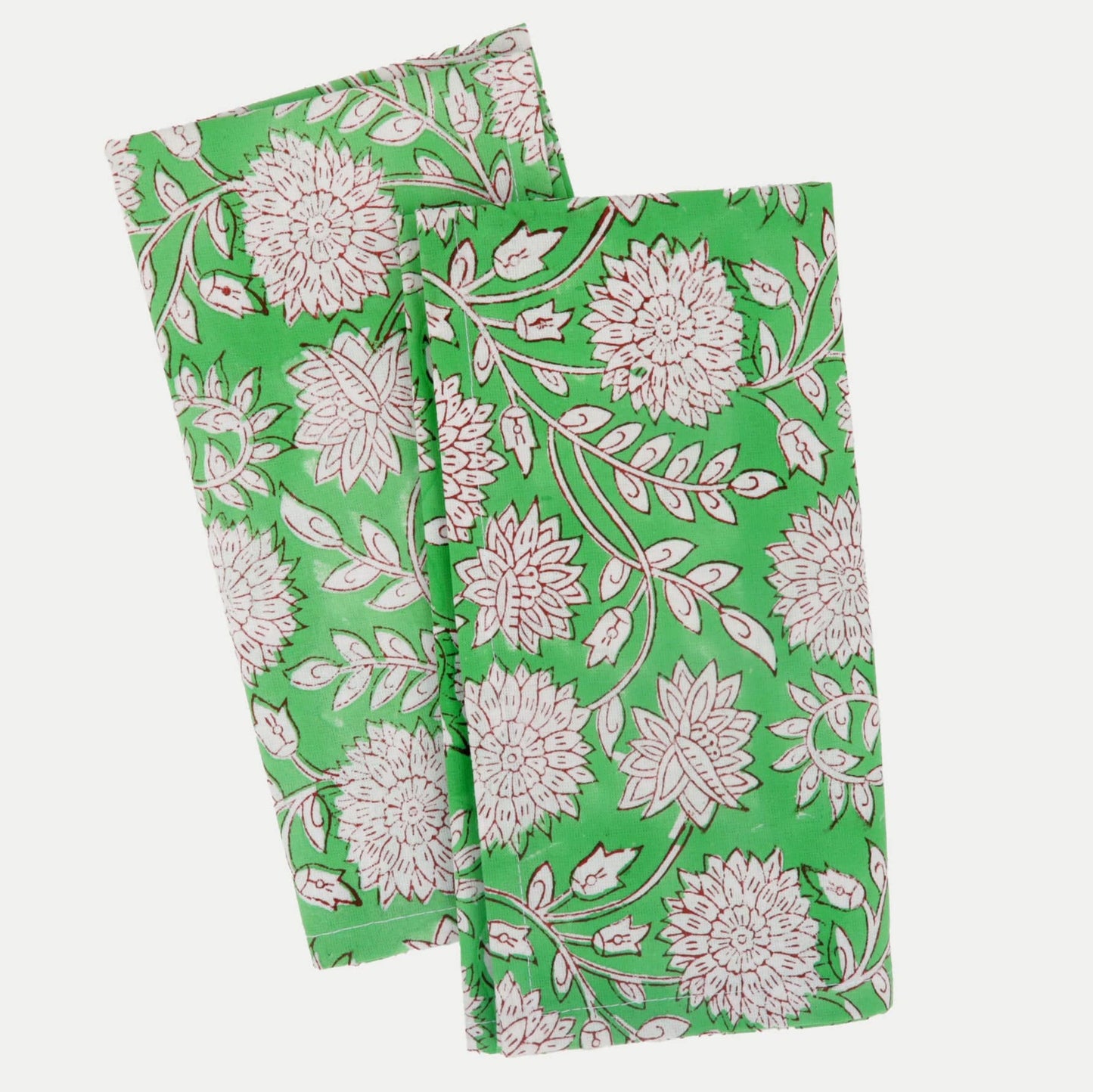 Cotton Cloth Napkin Set - GREEN - Fabric Junkies