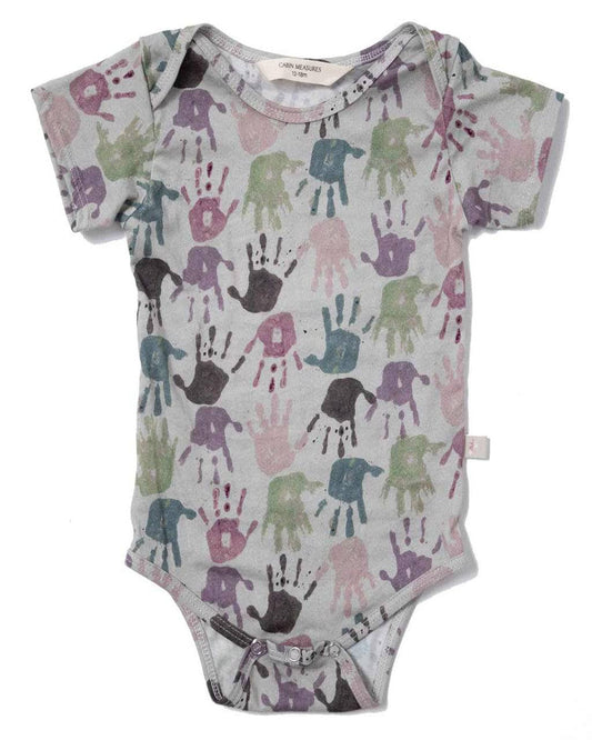 Organic Cotton Onesie / HANDPRINTS - Fabric Junkies