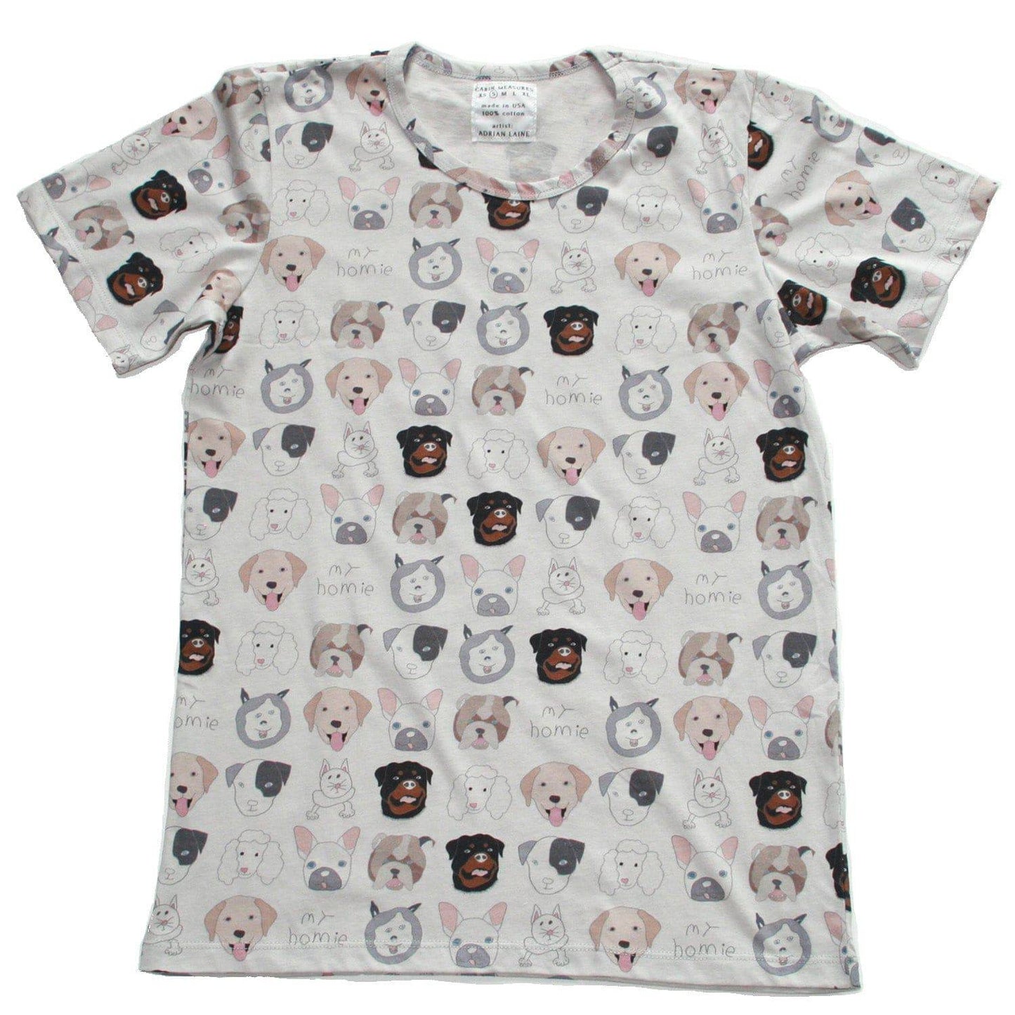Dog Print Adult T-shirt - Fabric Junkies