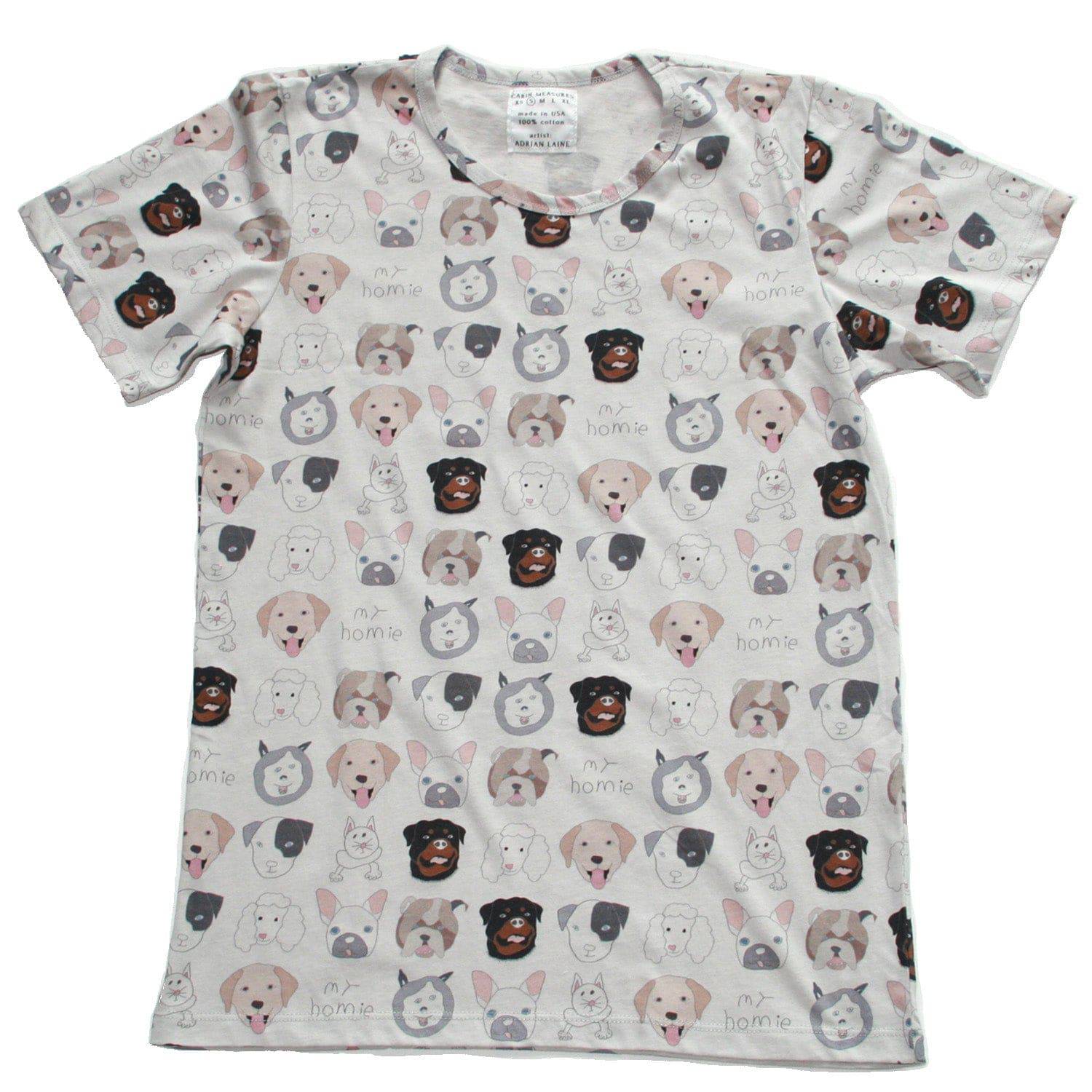 Dog Print Adult T-shirt - Fabric Junkies