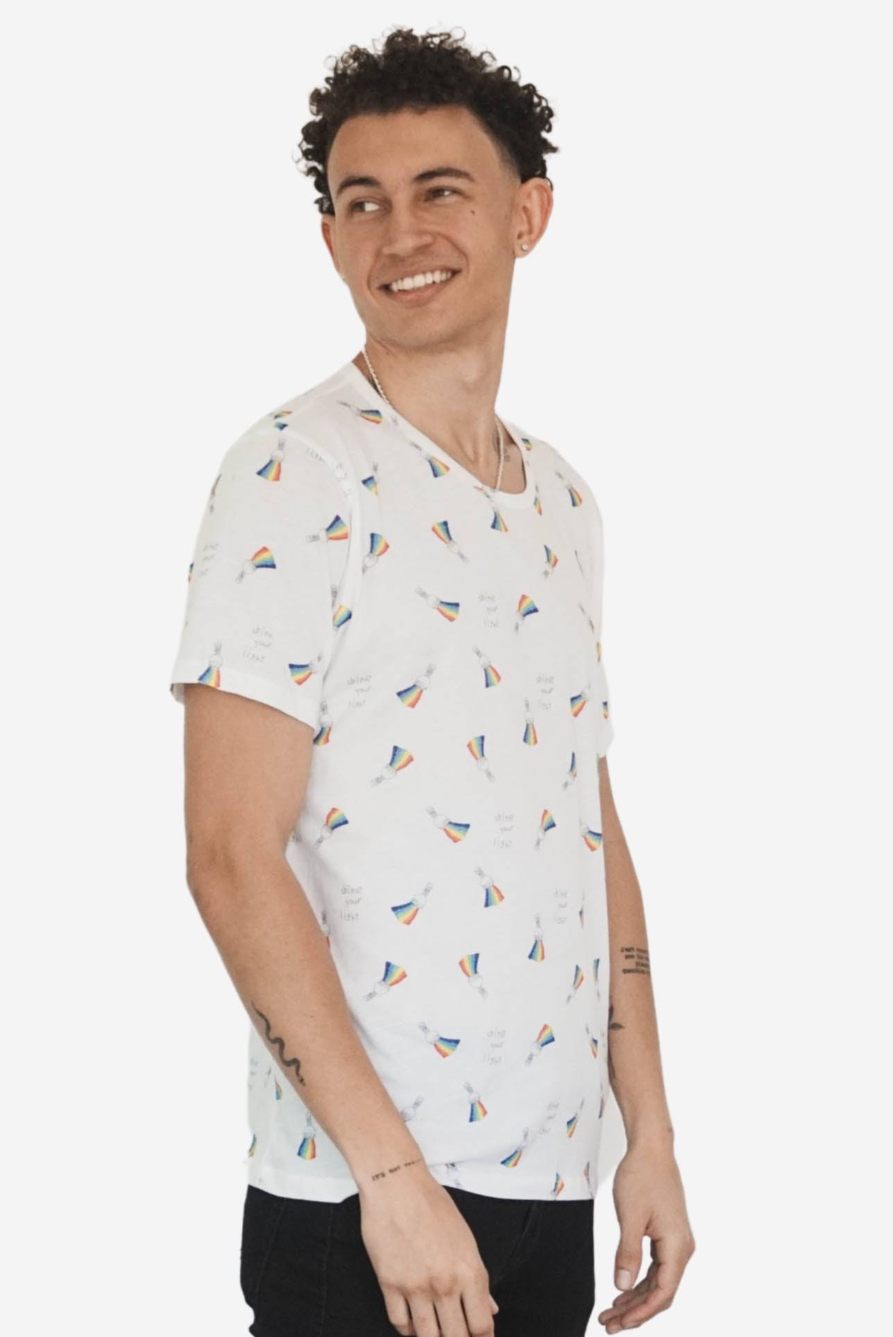 Shine Your Light Cotton T-Shirt - Fabric Junkies
