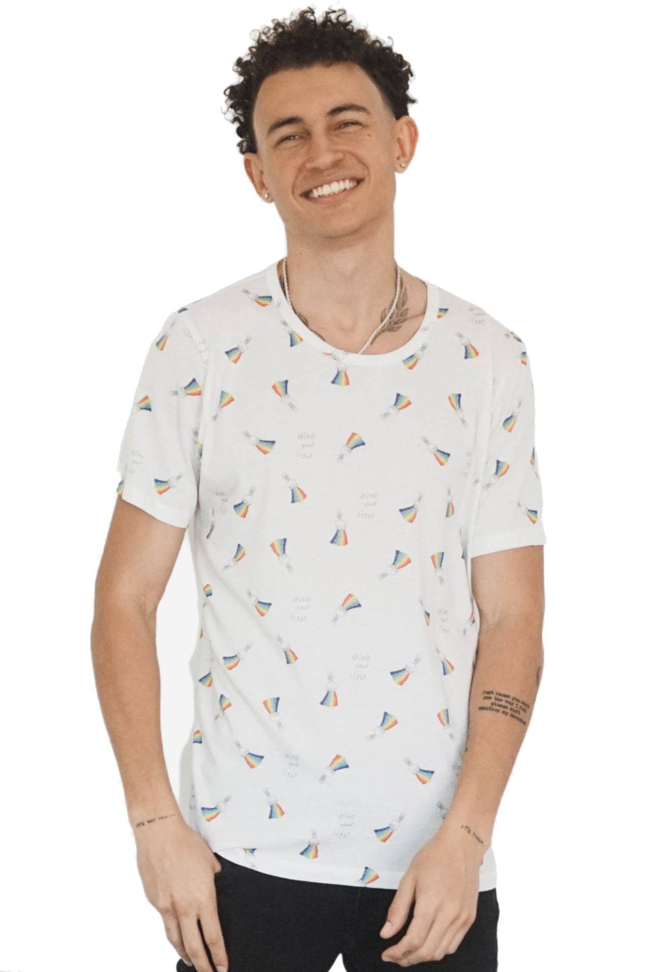 Shine Your Light Cotton T-Shirt - Fabric Junkies