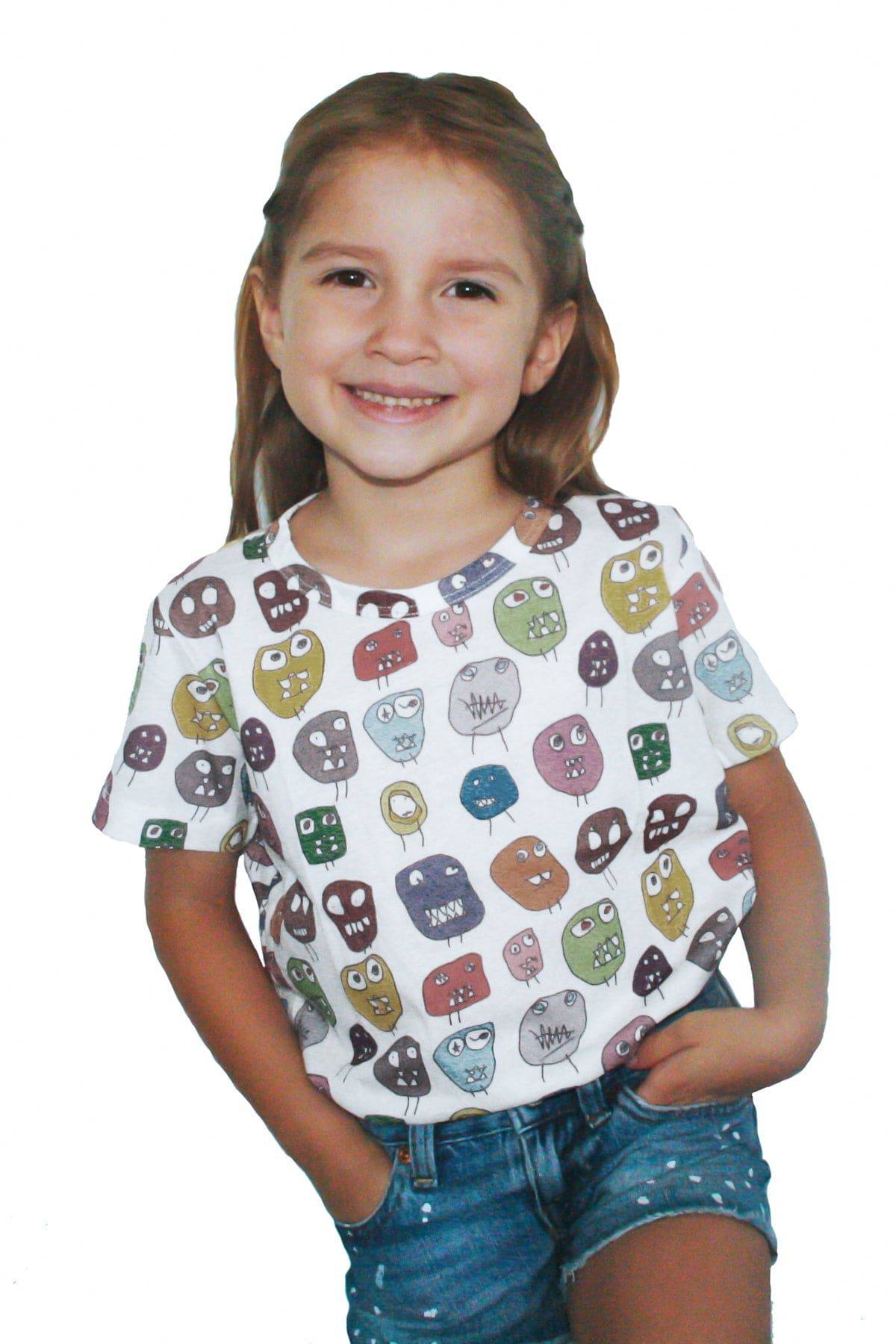 Kids Organic Cotton T-shirt - MONSTERS - Fabric Junkies