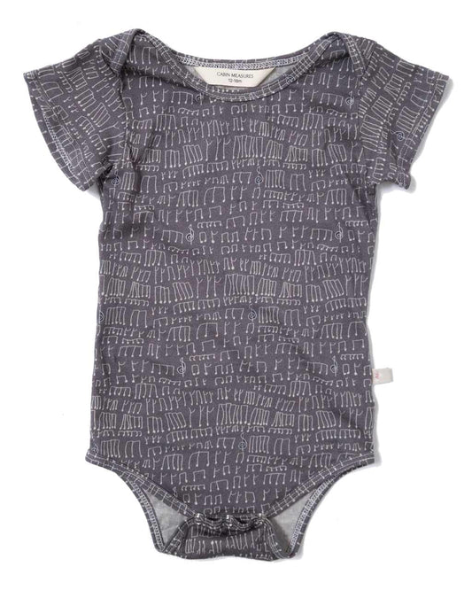 Cabin Measures - Baby Onesie / Organic Cotton Baby Bodysuit / MUSIC NOTES