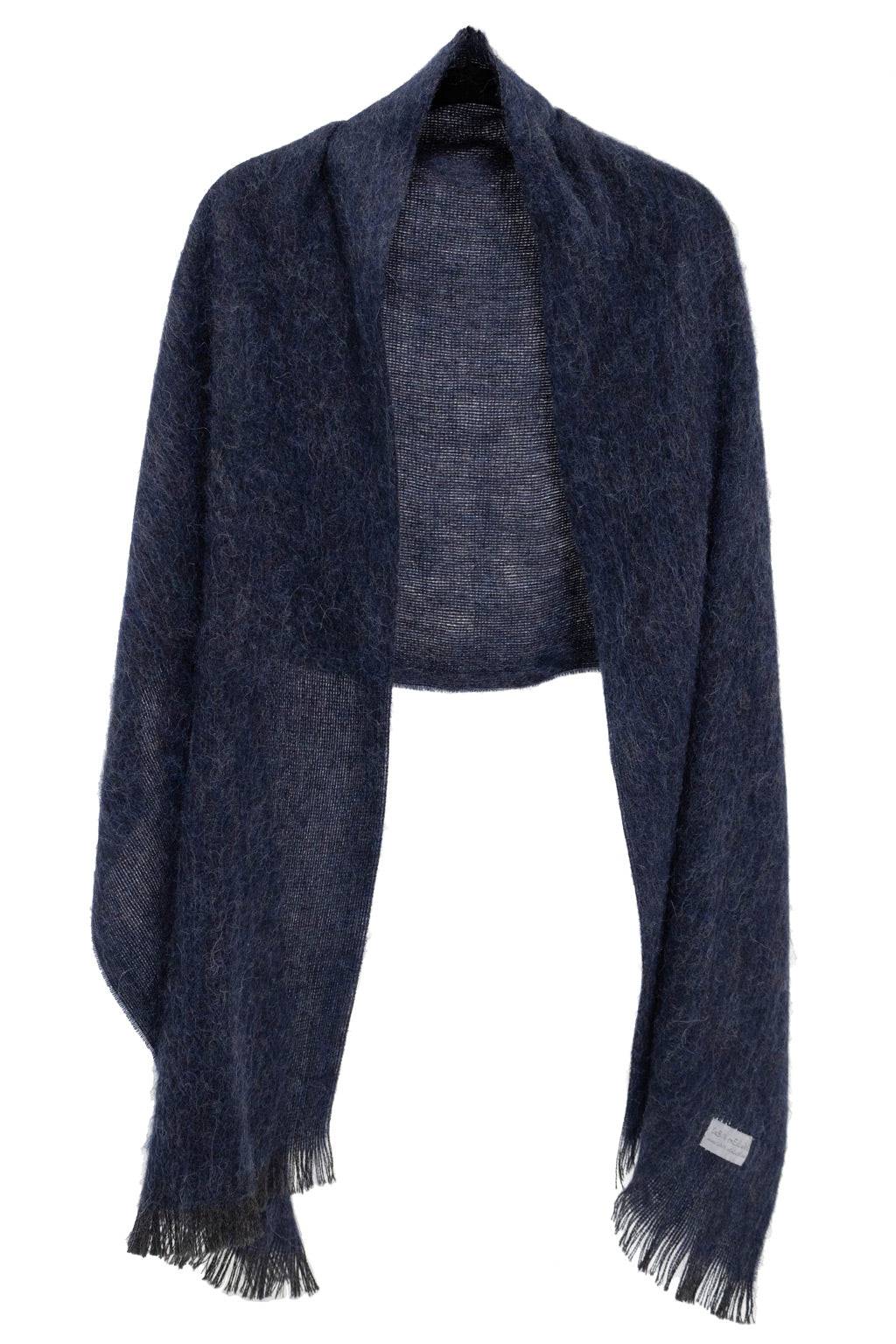 Navy Peruvian Alpaca Wool Wrap - Fabric Junkies