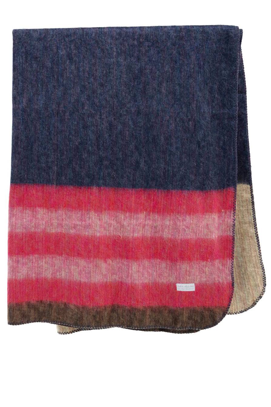 Queen Size Soft Alpaca Blanket - NAVY - Fabric Junkies