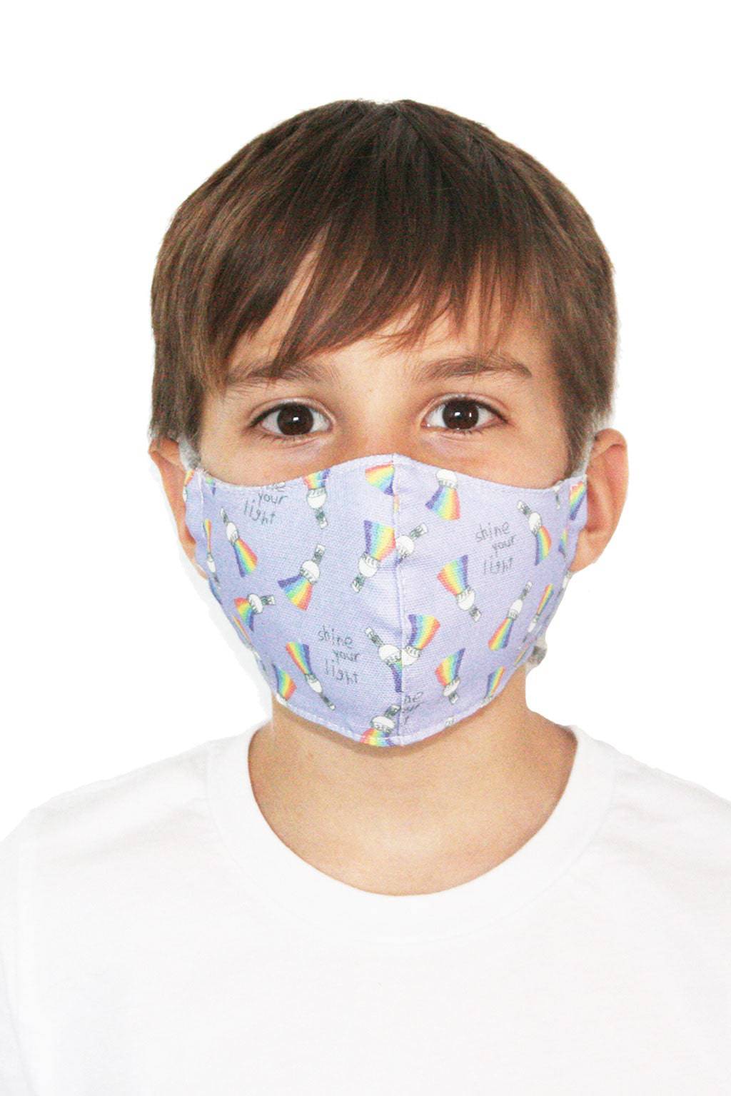 Toddler Face Mask - Rainbow Cotton Cloth Facemask - Fabric Junkies