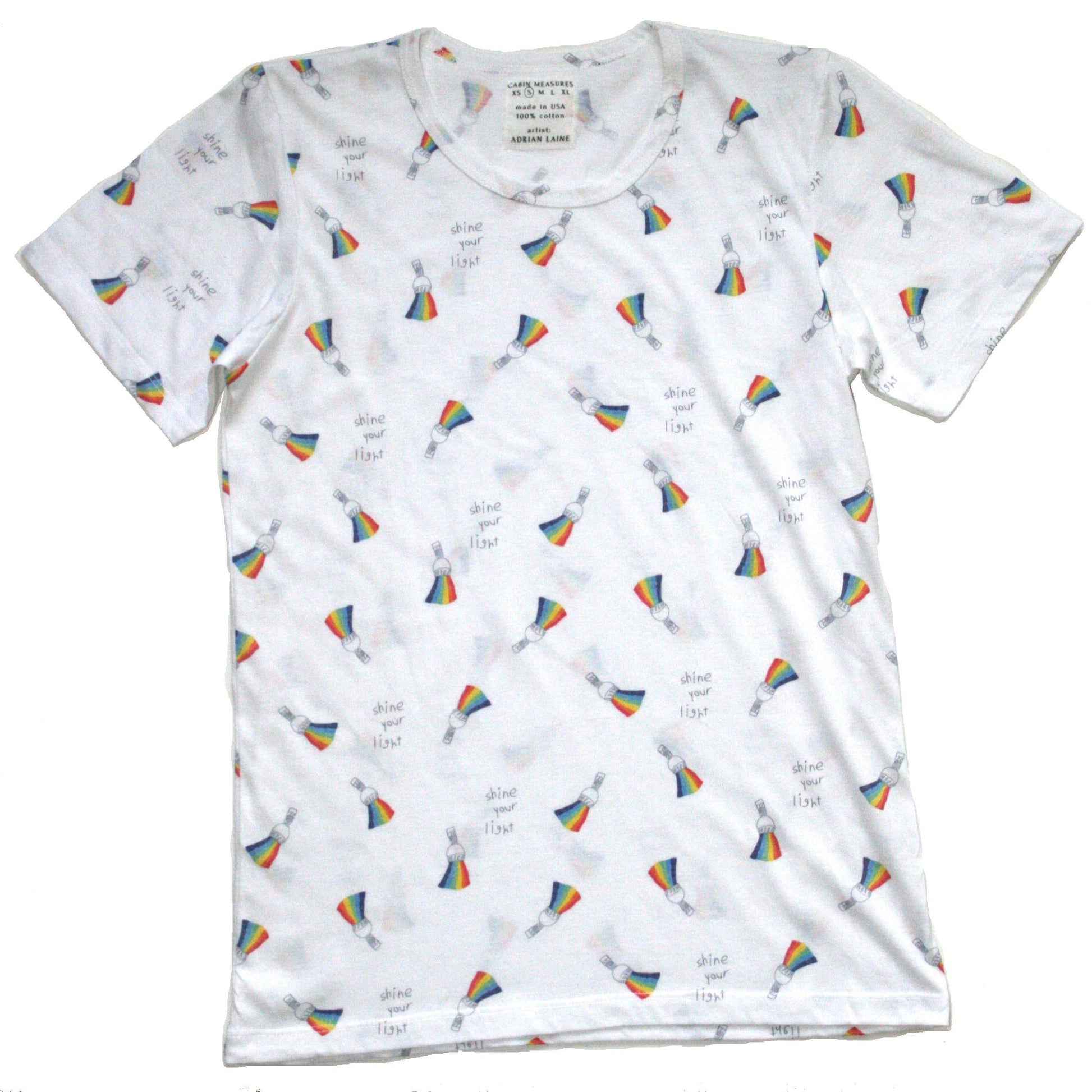 Shine Your Light Cotton T-Shirt - Fabric Junkies