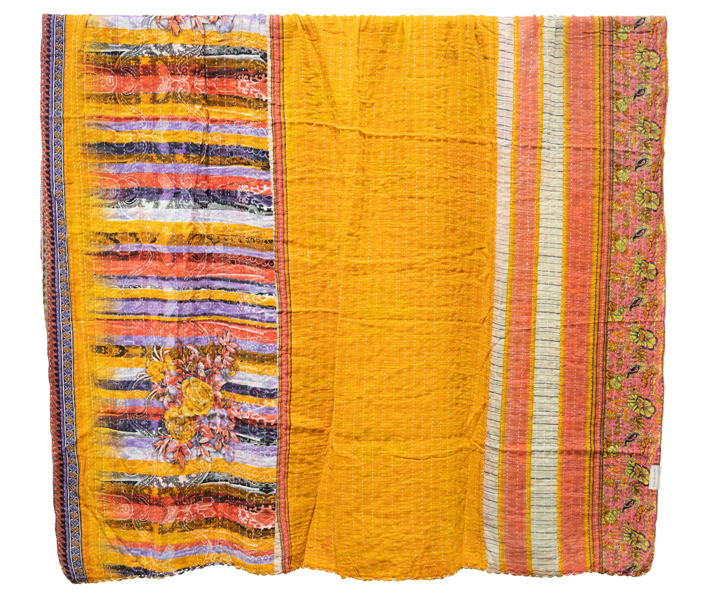 Vintage Cotton Kantha Blanket in Tree of Life - Fabric Junkies