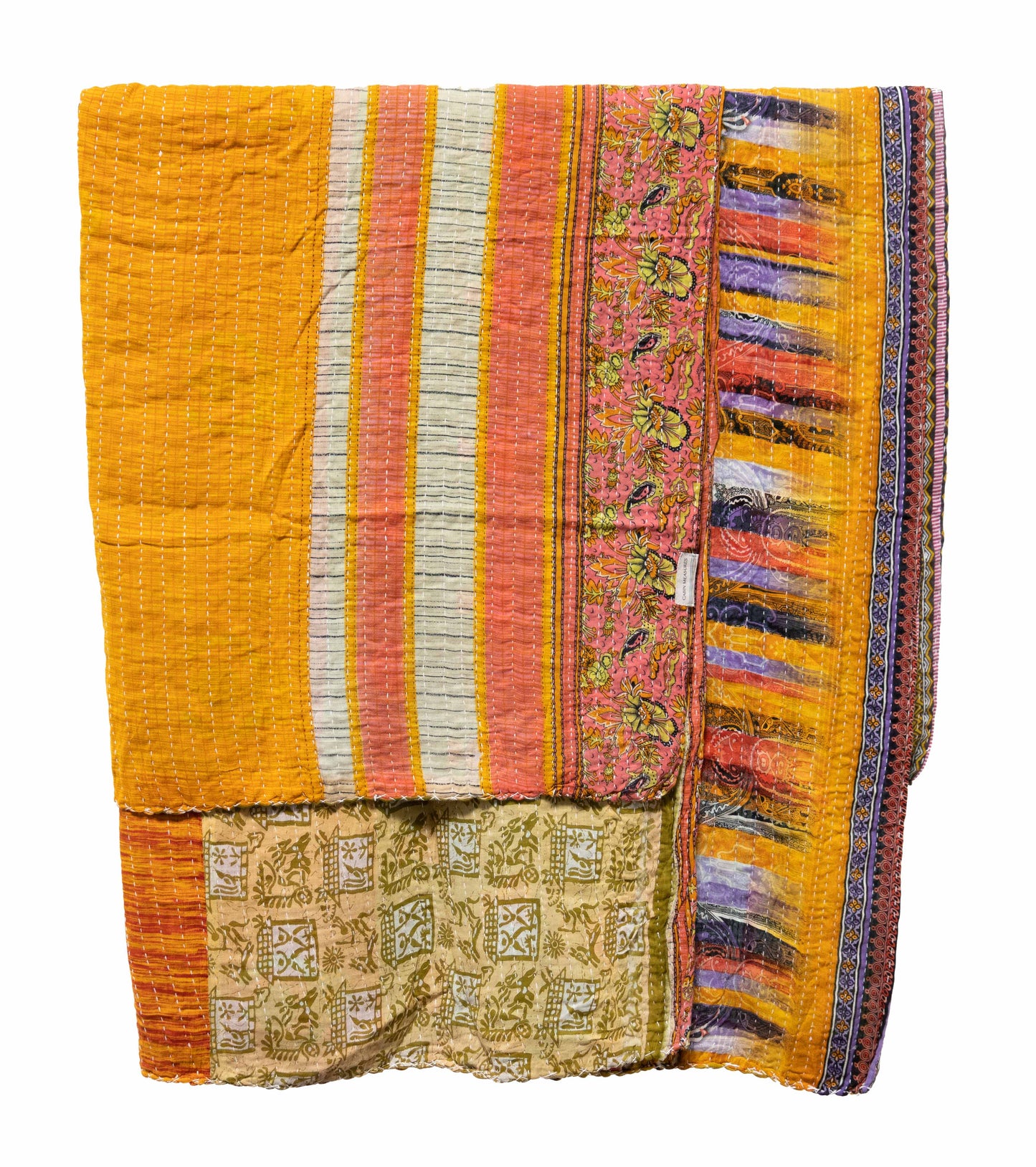 Vintage Cotton Kantha Blanket in Tree of Life - Fabric Junkies