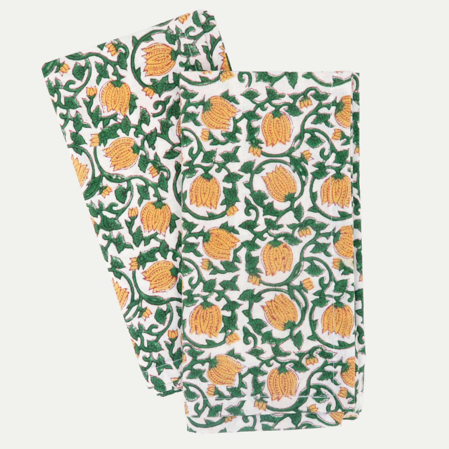 Cotton Cloth Napkin Set - YELLOW VINE - Fabric Junkies